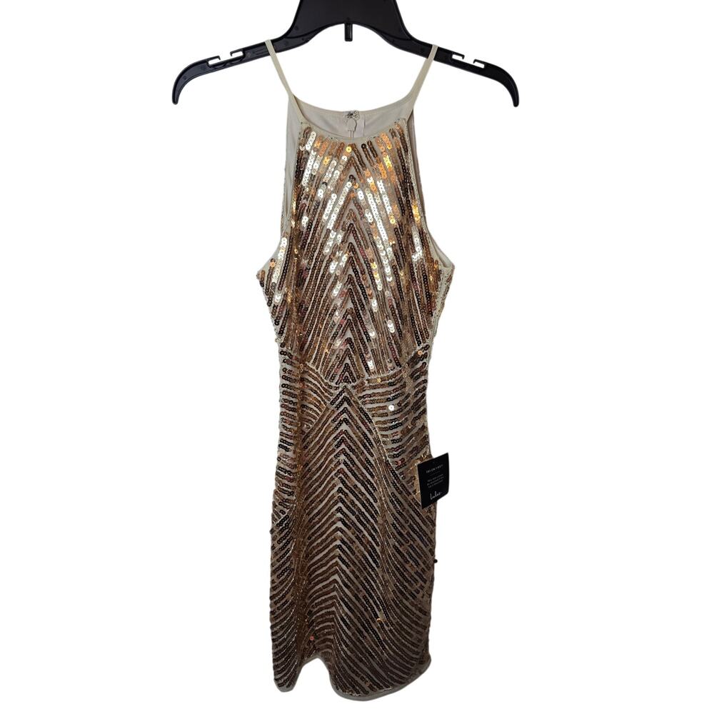 Lulus Gold Sequin Dress, XS, NWT